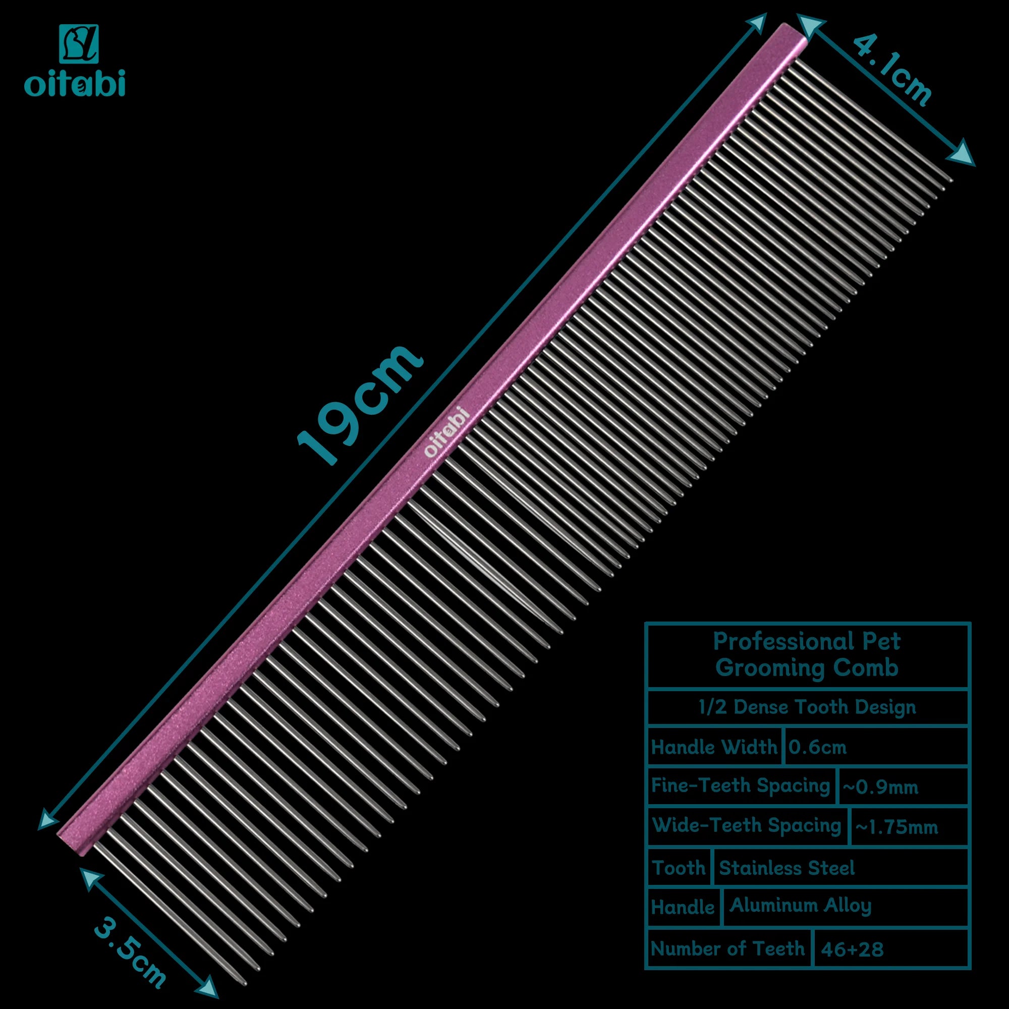 Professional Dog & Cat Grooming Comb